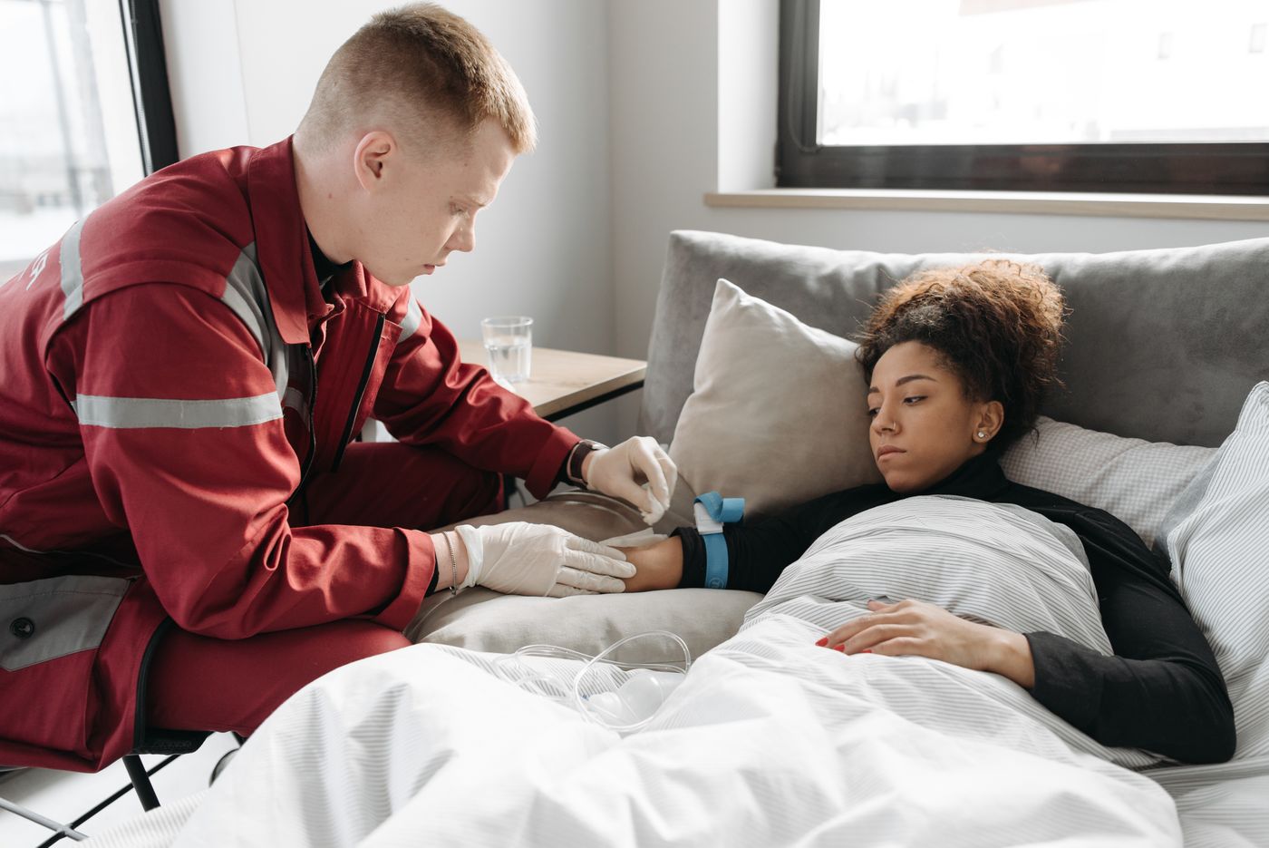 A support worker visiting someone at home